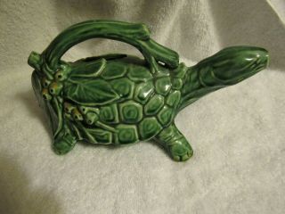 Vintage Mccoy Turtle Art Pottery Planter Figure Vase Watering Can