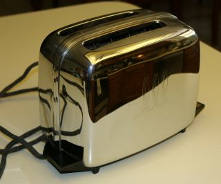 Vintage Retro Chrome Art Deco Toastmaster Toaster 1B24 - Cloth Cord - 2
