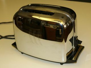 Vintage Retro Chrome Art Deco Toastmaster Toaster 1B24 - Cloth Cord - 3