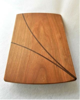 Vintage Teakwood Mid Century Modern Inlaid Wood Cheese Cutting Board
