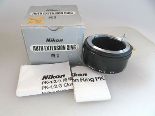 Vtg Nikon Non - Ai Pk3 Auto Extension Ring Tube Nos Boxed Near - (orig $52)