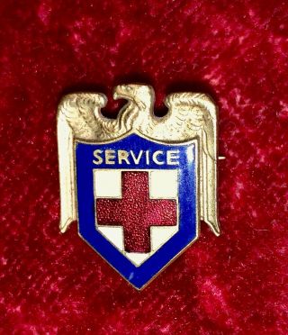 Vintage American Red Cross Wwii General Service Eagle Pin Badge - Arc