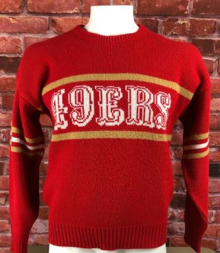 Vtg NFL Pro Line Cliff Engle San Francisco 49ers Wool Blend Sweater Mens Large 1 2