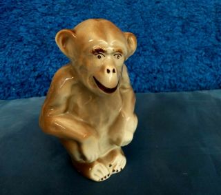 Vintage Monkey Porcelain Figurine Chimpanzee Wild Animals Collectible Gift