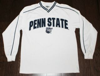 Vtg 90s Penn State Nittany Lions Long Sleeve T - Shirt Medium M White Psu Football