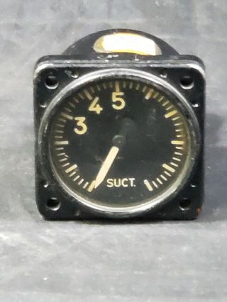 Vintage Us Air Force Aircraft Suction Gauge