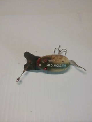 Rare Vintage Wooden Mad Mouse Fishing Lure.