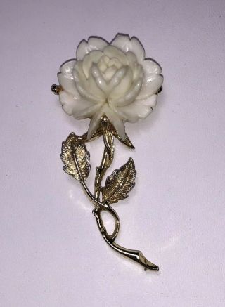 Vintage Brooch Signed “gerrys” Goldtone Flower - 74jewelry