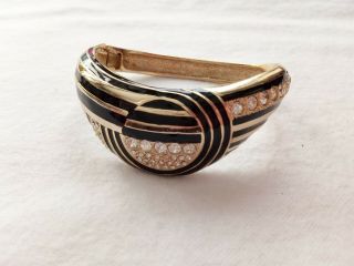 Vintage Art Deco Gold Tone Bracelet Bangle By Helena Rubinstein Paris Jewellery