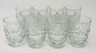 Westmoreland Thousand Eye Clear Shot Glasses Set Of 11 Vintage H 2 ⅛”