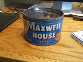 Maxwell House Coffee Tin,  Vintage Hoboken Nj.  One Pound