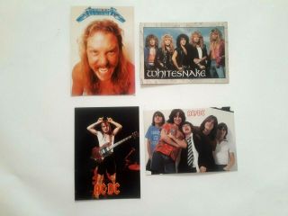 Ac/dc Metallica Whitesnake - 4 Vintage Postcards