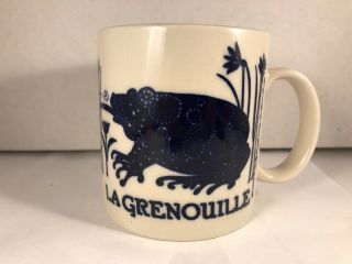 Vintage La Grenouille Coffee Mug Taylor & Ng Cobalt Blue Frog