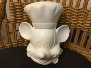 Vintage Disney Treasure Craft Mickey Mouse Cookie Jar White Chef Head Ceramicusa