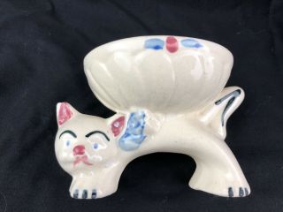 Vtg NELSON MCCOY HULL Stretch Halloween Arched Back CAT Bowl PLANTER Pottery Old 4