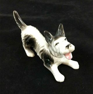 Antique Vintage Scottish Terrier Dog Porcelain Figurine 2.  5 " X4.  5 " Japan Black