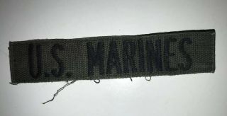 Vietnam War Vintage Usmc Us Marine Military Green Uniform Name Tape Tag