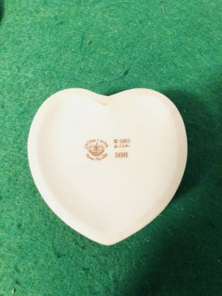 Vintage 1985 Lefton Valentines Cat Trinket Jewelry Box w Heart & Rose Rare 4