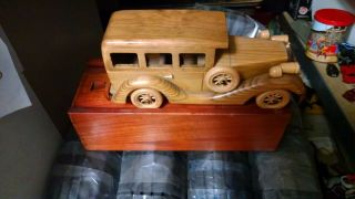 Vintage Wooden Classic Car Model Collectible