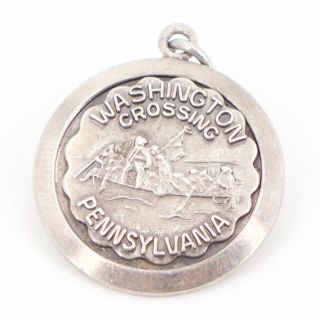 Vtg Sterling Silver - Bruce Washington Crossing Pennsylvania Bracelet Charm 4.  5g
