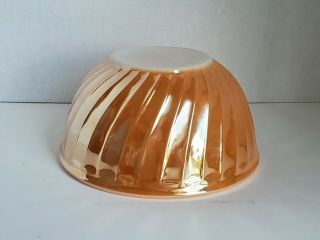 Vintage Anchor Hocking Fire King Oven Ware Peach Lustre Swirl Mixing Bowl Usa