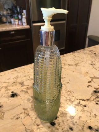 Vintage Avon Golden Harvest Corn Cob Lotion Soap Glass Pump Dispenser Bottle