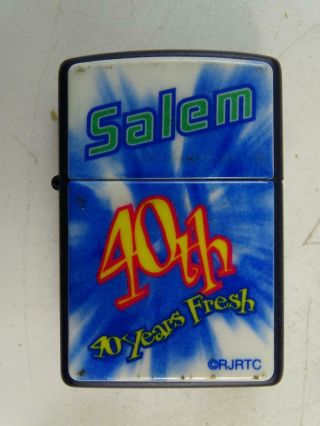 Vintage Zippo Cigarette Lighter 1995 40th Anniversary Salem Advertising Retro