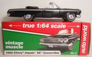 Auto World 1962 Chevy Impala Ss Convertible Black Vintage Muscle Loose 2019