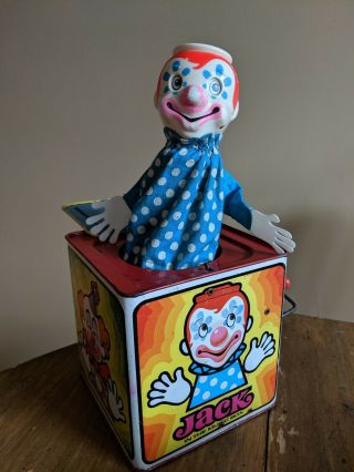 Jack In The Music Box Vtg Toy Mattel Clown 1971 Tin