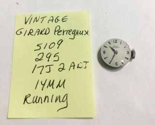Vintage Girard Perregaux Ladys Movement 17j 5109 295 14mm Running