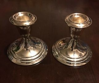 2 Vintage Gorham Weighted Sterling Silver Candlestick Holders