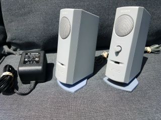 Vintage Sony Vaio Pcva - Sp1 Computer/ipod/phone Speakers With Ac Adapter