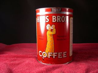 Vintage Hills Bros.  Coffee Tin Red Can Brand Copyright 22,  32 & 1936
