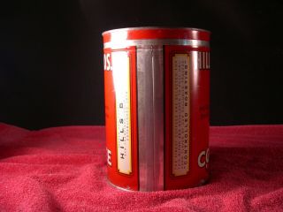VINTAGE HILLS BROS.  COFFEE TIN RED CAN BRAND COPYRIGHT 22,  32 & 1936 4