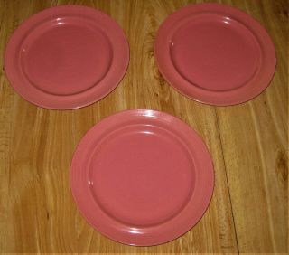 Set Of 3 Vtg Pink Furio 10.  75 " Dinner Plates.