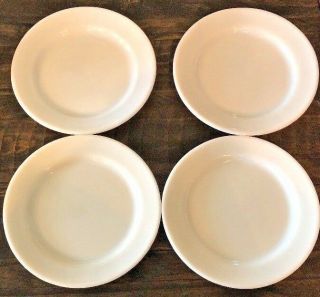 Corning Ware Glassblower Vtg 50s W/mark White Milk Glass 9 " Dinner Plates Set 4