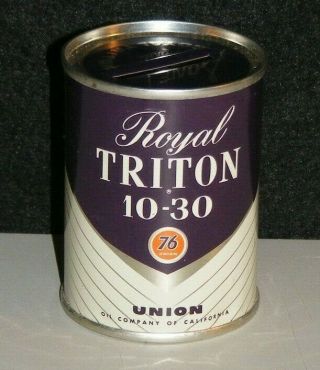 Triton Motor Oil Can Mini Coin Bank Royal Vintage Union 76 Promo -