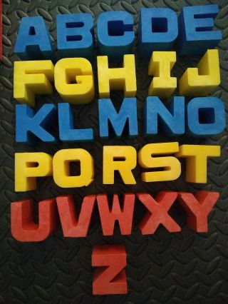 Vintage 1982 Mattel Tuff Stuff Abcs Heavy Plastic Alphabet Blocks | 30 Letters
