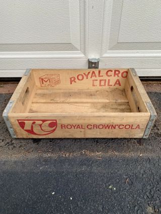 Vintage 1971 Rc Royal Crown Cola Wooden Advertising Carrier Crate Scranton,  Pa