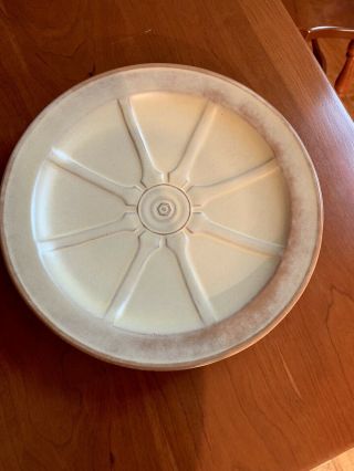 1 Frankoma Mid Century Pottery Desert Sand Wagon Wheel 10 " Dinner Plate Usa Vntg
