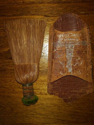 Vintage Small 6 " Wisk Broom With Pouch " Souvenior Of York "
