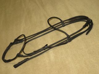 Vintage Fully Rolled Leather English Snaffle Bridle - Horse Size?