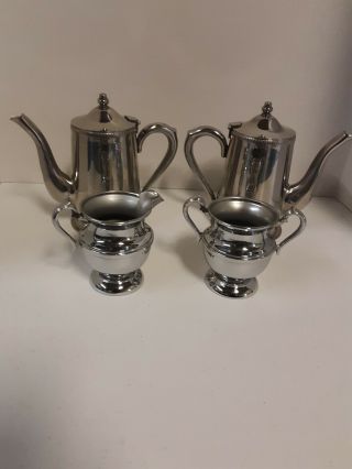 Vintage Brandware 18 - 8 Stainless Steel Japan Lidded Teapots With Cromwell Sugar