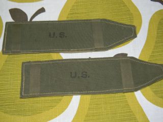 Vtg Us Military Kroehler Mfg Co 1945 Garand Sling Shoulder Pack Strap Pads Pair