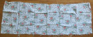 Vintage Feedsack Turquoise Blue Red Floral Feed Sack Quilt Sewing Fabric 38x13 2