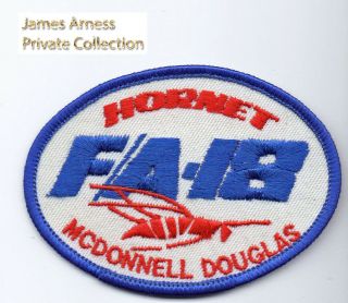 James Arness Gunsmoke Marshal Dillon Vtg Hornet Fa - 18 Mcdonnell Douglas Patch