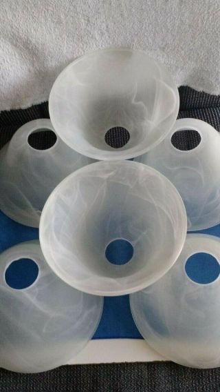Set Of 6 Frosted Glass Lamp Light Shade Satin Globes Vintage Replacement Fixture