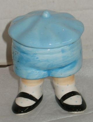 Vintage Knobler Lidded Hat Little Boy Blue Ceramic Porcelain Egg Cup