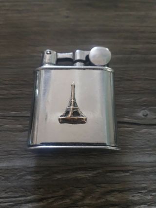 Vintage " Myon 201 " Lift Arm Petrol Lighter With Eiffel Tower Emblem