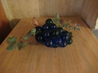 Vintage Lucite Acrylic Blue And Green Grape Cluster